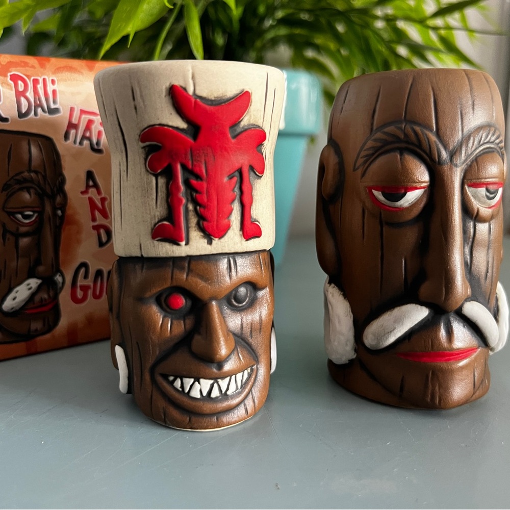 Bali Hai Shot Set Mini Tiki Mugs New in Box Goof on the Roof San Diego Exclusive